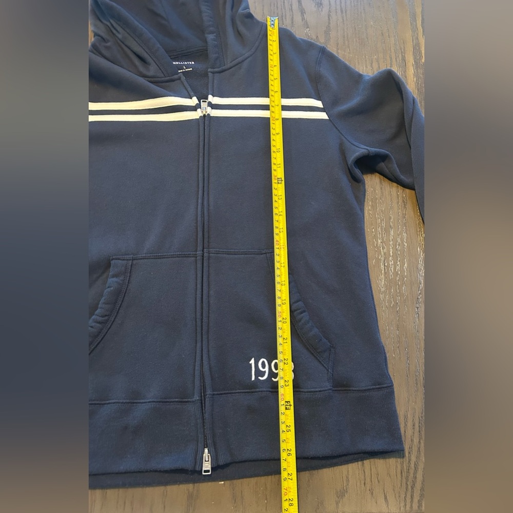 Hollister Navy Blue Zip Up Hoodie - Picture 7 of 8